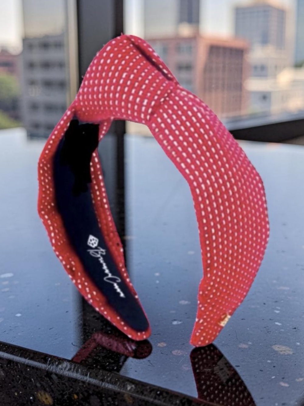 Brianna Cannon Red and Gold Headband Tweed Adult New